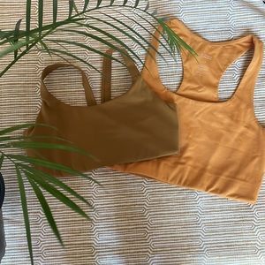 Girlfriend Collective Lot- Lou and Paloma bras in saddle/honey